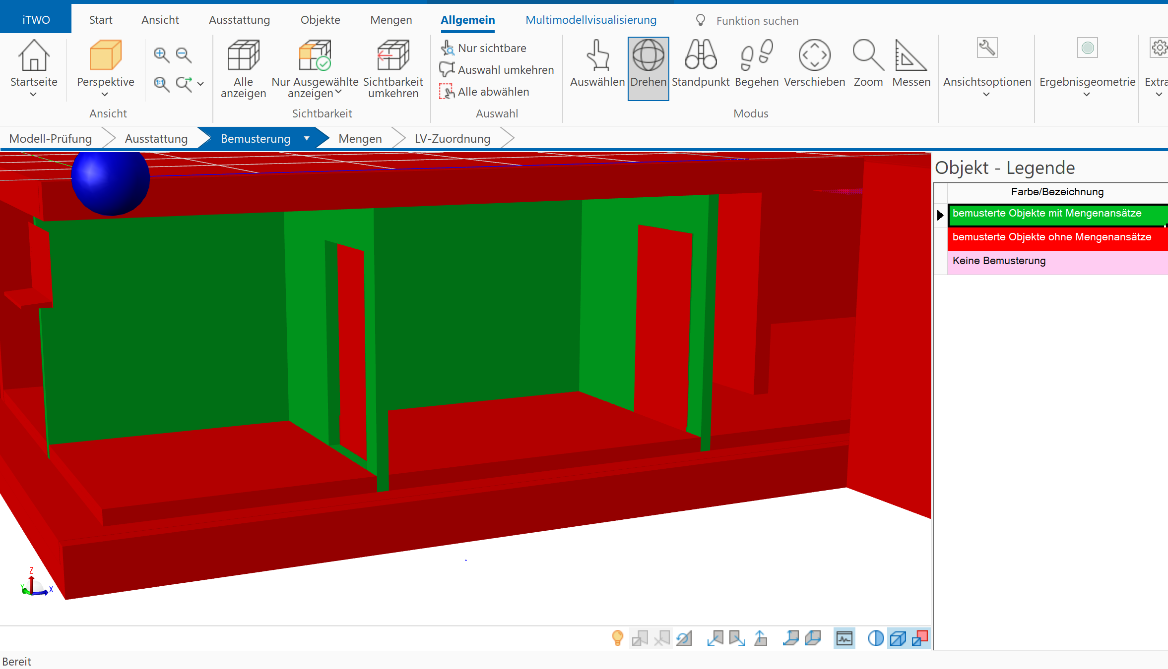 iTWO Multimodellvisualisierung Mengen